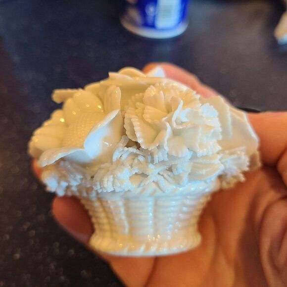 Vintage Japanese Ardalt Verithin Floral Arrangement Porcelain Flower Basket - Picture 2 of 15